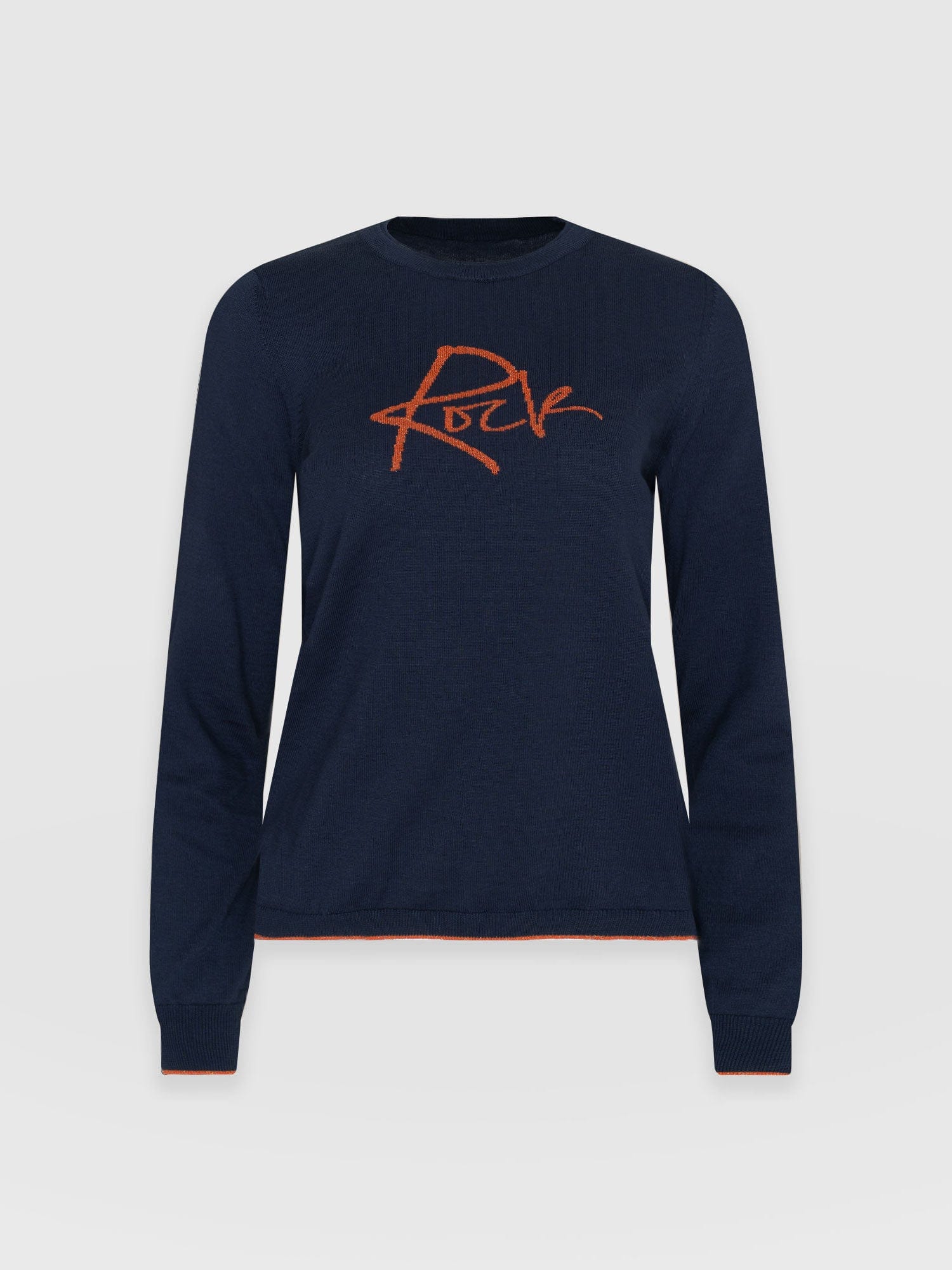 Rock Intarsia Jumper Navy - Women's Jumper | Saint + Sofia® EU